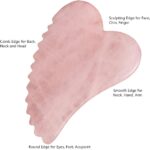 Rose Quartz Gua Sha Comb Massage Tool - Unique Comb Edge Gua Sha Board for SPA & Acupuncture Therapy (Heart Shape) - Image 3