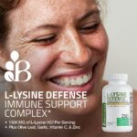 Bronson L-Lysine Defense Immune Support Complex 1500 MG L-Lysine Plus Olive Leaf, Garlic, Vitamin C and Zinc - Non-GMO, 90 Vegetarian Capsules - Image 4