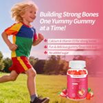 1200mg Calcium Citrate Gummies with Vitamin D3 for Women & Men, Sugar Free Chewable Calcium Supplements, Support Bone, Muscle & Immune, Strawberry Flavor - Image 6