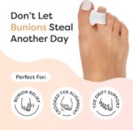 ZenToes Gel Toe Separators for Overlapping Toes, Bunions, Big Toe Alignment, Corrector and Spacer - 4 Pack (White) - Image 3