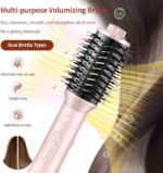 High-Speed 5 in 1 Hair Styler with Auto Curling Iron, Straightener & Volumizing Hot Air Brush |Fast Drying Ionic Blowout, No Heat Damage | Travel & Home Styling Tool (Pink) - Image 7