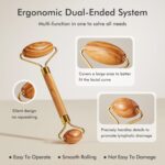 CHOSIN Face Roller Massage Tool, Facial Roller Tool for Lymphatic Drainage - Wrinkles, Lifting & Puffy Eyes for Women Men Self Care Gift (Olive Wood) - Image 6