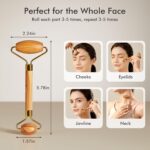 CHOSIN Face Roller Massage Tool, Facial Roller Tool for Lymphatic Drainage - Wrinkles, Lifting & Puffy Eyes for Women Men Self Care Gift (Olive Wood) - Image 8