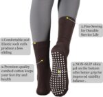 Flydo Pilates Grippy Socks with Grips for Women Yoga Non Slip Long Socks for Pure Barre, Ballet,Dance Workout 2-5 Pack - Image 4