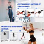 Resistance Bands Set for Men & Women - 4 Levels Exercise Band with Door Anchor, Pull Up Bands for Strength Training, Stretching, Powerlifting, Home Workouts - Image 4