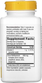 Nature's Way Vitamin C with Bioflavonoids, Immune Support*, High Potency Vitamin C per 2-Capsule Serving, Promotes Collagen*, 1,000 mg per 2-Capsule Serving, 250 Capsules (Packaging May Vary) - Image 3