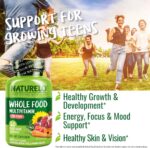 NATURELO Multivitamins for Teenage Girls/Boys, 60 Capsules, Whole Food Multivitamin with Minerals, Non-GMO, Vegetarian - Image 4