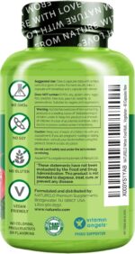 NATURELO Multivitamins for Teenage Girls/Boys, 60 Capsules, Whole Food Multivitamin with Minerals, Non-GMO, Vegetarian - Image 5