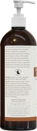 Viva Naturals Organic Fractionated Coconut Oil, 16 fl oz – Skin & Hair Moisturizer, Massage Oil, Carrier Oil for Essential Oils - Image 7