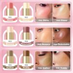 AWCCXMYM 6 Colors Cream Contour Stick Makeup Set Dual-ended Blush & Highlighter Bronzer Stick for Sculpt the Cheeks Long Lasting & Waterproof Matte Finish Face Contouring Set A - Image 3