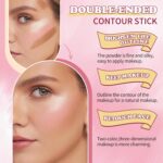 AWCCXMYM 6 Colors Cream Contour Stick Makeup Set Dual-ended Blush & Highlighter Bronzer Stick for Sculpt the Cheeks Long Lasting & Waterproof Matte Finish Face Contouring Set A - Image 4