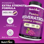 Nutrivein Premium Resveratrol 1450mg - 120 Caps: Pure Trans Resveratrol Supplement Enhanced with Green Tea Leaf & Acai Berry - Aging, Defenses, Brain, Heart, and Joint Support - Image 4