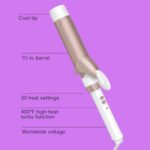 Conair Double Ceramic 1 ½-Inch Curling Iron, 1 ½-Inch Barrel Creates Soft Waves & Curls, Hair Curler for Use on Medium & Long Hair, White/Rose Gold - Image 3