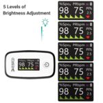 ESPOO Pulse Oximeter with 20 Memory, Oxygen Monitor Fingertip 4 Color TFT Display(SPO2), Alarm & Brightness Adjustable, Batteries & Lanyard Include(White&Black) - Image 3