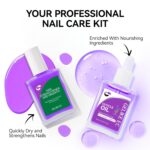 Gelike EC Nail Kit for Beginners: Purple Easy-Use Nail Polish Growth Treatment & Lavender Oil for Thin Weak Nails - for Stress Relief - Repair Split Nails - Spa & Night Care Routine - Image 6