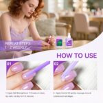 Gelike EC Nail Kit for Beginners: Purple Easy-Use Nail Polish Growth Treatment & Lavender Oil for Thin Weak Nails - for Stress Relief - Repair Split Nails - Spa & Night Care Routine - Image 7
