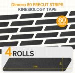Dimora Kinesiology Tape, 80 Count Precut Strips 4 Rolls, Original Cotton, 10” Elastic Athletic Tape for Muscle Pain Relief and Joint Support, Black - Image 3