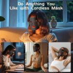 BNU Wireless Red Light Therapy for Face, 4 Modes LED Light Therapy Mask with 400 LED Beads, Dual 1000mAh Remote Control, 850NM Infrared Red Light Therapy for Anti-Aging at Home & Travel - Image 5