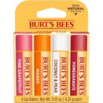 Burt's Bees Lip Balm - Pink Grapefruit, Mango, Coconut & Pear, and Pomegranate Pack, Lip Moisturizer With Beeswax, Tint-Free, Natural Origin Conditioning Treatment, 4 Tubes, 0.15 oz. - Image 5