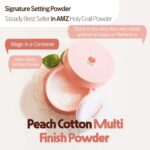 SKINFOOD Peach Cotton Multi Finish Powder 5g - Korean Peach Extract & Calamin Sebum Control Face Powder - Silky Setting Powder - Setting Powder for Oily Skin - Sweet Peach Scent for Soft Skin - Image 4