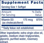 Life Extension Vitamin D3 175 mcg (7000 IU), Immune System Support, Bone Health, Brain Performance, Gluten-Free, Non-GMO, Once Daily, Two-Month Supply, 60 softgels - Image 4