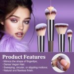 BS-MALL Makeup Brushes Set 23 Pcs with Finger Sponge – Essential Tools,travel set - Image 5