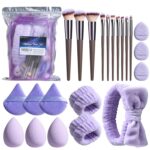 BS-MALL Makeup Brushes Set 23 Pcs with Finger Sponge – Essential Tools,travel set - Image 8