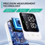 Blood Pressure Monitor Upper Arm Monitors for Home Use BP Machine with 2x120 Reading Memory Adjustable Arm Cuff 8.7"-15.7" Large Display with LED Background Light Storage Bag White - Image 3