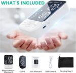 Blood Pressure Monitor Upper Arm Monitors for Home Use BP Machine with 2x120 Reading Memory Adjustable Arm Cuff 8.7"-15.7" Large Display with LED Background Light Storage Bag White - Image 4