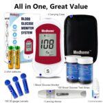 Blood Glucose Monitor Kit, Diabetes Testing with 100 Glucometer Strips,100 30G Lancets, 1 Lancing Device, 1 Blood Sugar Monitor with Control Solution, Large Menory Capacity, No Coding. - Image 3