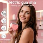 Face Massager Tool 4 Color Modes Red Light Therapy for Face Neck Skin Care at Home ，Gua Sha Facial Tools, Pink - Image 3