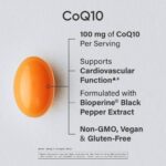 Sports Research CoQ10 (100mg) Enhanced w/Coconut Oil & Bioperine (Black Pepper) for Better Absorption | Vegan Certified, Non-GMO Verified (120 Veggie Softgels) - Image 3