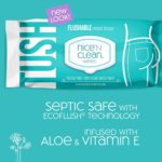 Nice 'N Clean Adult Flushable Wipes (3 x 60 Count) | Personal Cleansing Wipes Made from Plant-Based Fibers | Infused with Aloe & Vitamin E - Image 3