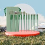 12 Pcs Makeup Brush Set Professional for Eye and Face, Blending Brush for Foundation, Eyeshadow, Concealer, Make up Brushes Pack, Eye Shadow Brush, Gift for Women, Green - Image 3