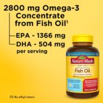 Nature Made Extra Strength Omega 3 Fish Oil Supplements, 2800mg, Fish Oil Omega 3 Supplements as Ethyl Esters for Healthy Heart, Brain, Eyes, Mood Support, 60 Softgels, 30 Day Supply - Image 4