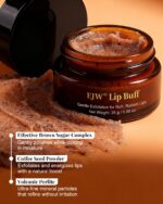 Triple-Action Lip Scrub - Brown Sugar, Coffee & Pearlite Exfoliator - Infused with Coconut & Botanical Oils for Nourishing Care of Dry, Cracked Lips - Vegan, Cruelty-Free - Image 3