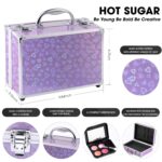 Hot Sugar Makeup Kit for Teenager Girls - Full Starter Cosmetics Set with Eye Shadow Lip Balm Blush Lip Gloss Brush Lip Pencil Eye Pencil and Mirror (Purple Love) - Image 3
