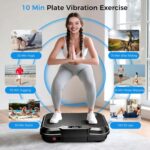 AoraPulse Vibration Plate Exercise Machine, Vibration Plate for Lymphatic Drainage Weight Loss, 400 Lbs Capacity Full Body Workout Vibrate Fitness Platform for Home Women Men - Image 3