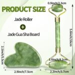 Guasha Tool for Face & Jade Roller for Face,Gua Sha Facial Tools for Reduce Puffiness and Improve Wrinkles,Green Jade Roller and Gua Sha Set Self Care Gifts for Women - Image 3
