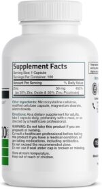 Bronson Zinc 50mg Complex High Potency Immune Support Supplement & Antioxidant and Skin Health - Non GMO, 100 Vegetarian Capsules - Image 3