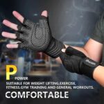 ihuan Ventilated Weight Lifting Gym Workout Gloves with Wrist Wrap Support for Men & Women, Full Palm Protection, for Weightlifting, Training, Fitness, Hanging, Pull ups - Image 4