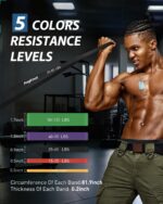 Resistance Bands for Working Out: 5-Levels Exercise Bands Set - Pull Up Assistance Elastic Silicone - Physical Therapy/Stretching/Training - Home Gym for Women/Men - Image 3