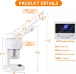 Nano Ionic Facial Steamer, Portable Face Steamer with LCD Screen, Extendable 360° Rotating Arm, Rotatable Nozzle, Hot Mist Function for Personal Care at Home or Salon - Image 3