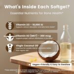 VEV Corefeel Vitamin D3 K2 10,000 IU, 200 mcg MK-7, 300 Coconut Oil Softgels, 2 in 1 Vitamins Supplement D & K (Include MK7), Easy to Swallow, Supports Calcium Absorption, Bone Health - Image 5