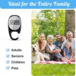 Simple Pedometer for Walking, Accurate Step Tracker with Carabiner, 3D Step Counter for Men Seniors - Image 5