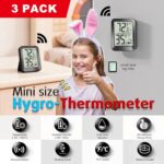 3 Pack Room Thermometer Indoor Hygrometer for Home, Digital Sensor Mini Humidity Gauge Meter, Temperature Humidity Monitor for Bedroom, Pet, Plant - Battery Included - Image 3