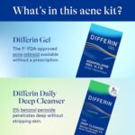 Differin Acne Skin Care Kit, Differin Gel Retinoid Acne Treatment for Face with 0.1% Adapalene & 5% Benzoyl Peroxide Face Wash & Body Wash, Designed for Pimple and Acne Prone Skin - Image 3