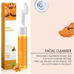 Turmeric Face Wash With Brush, Glow WashTurmeric Foaming Facial Cleanser for Blackhead & Pore Care, Daily Gentle Facial Cleanser Face All Skin -1Pcs - Image 5