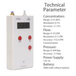 Portable Oxygen Analyzer 3-in-1 Gas Purity Flow Pressure with LCD Backlit Display Oxygen Purity Tester Rechargeable Battery - Image 4