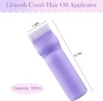 Cosywell Root Comb Applicator Bottle 6 Ounce Hair Dye Applicator Brush 3 Pack for Hair Root Comb Color with Graduated Scale(Pink White Purple) - Image 3